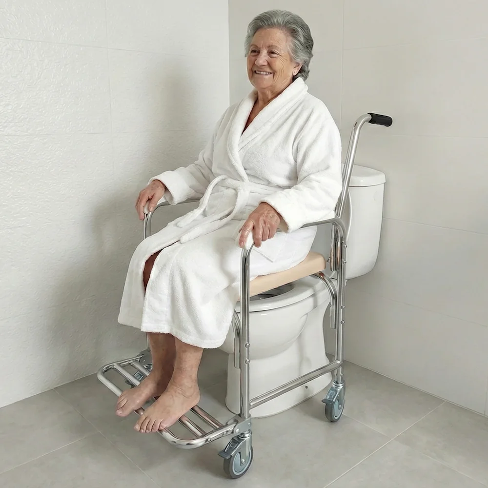 Silla de inodoro con ruedas